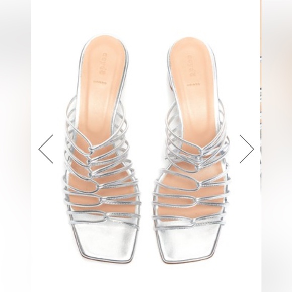AEYDE
'PEARL' MULTI-STRAP BLOCK HEEL
SANDALS SILVER 39.5 US 9.5 - Picture 2 of 14